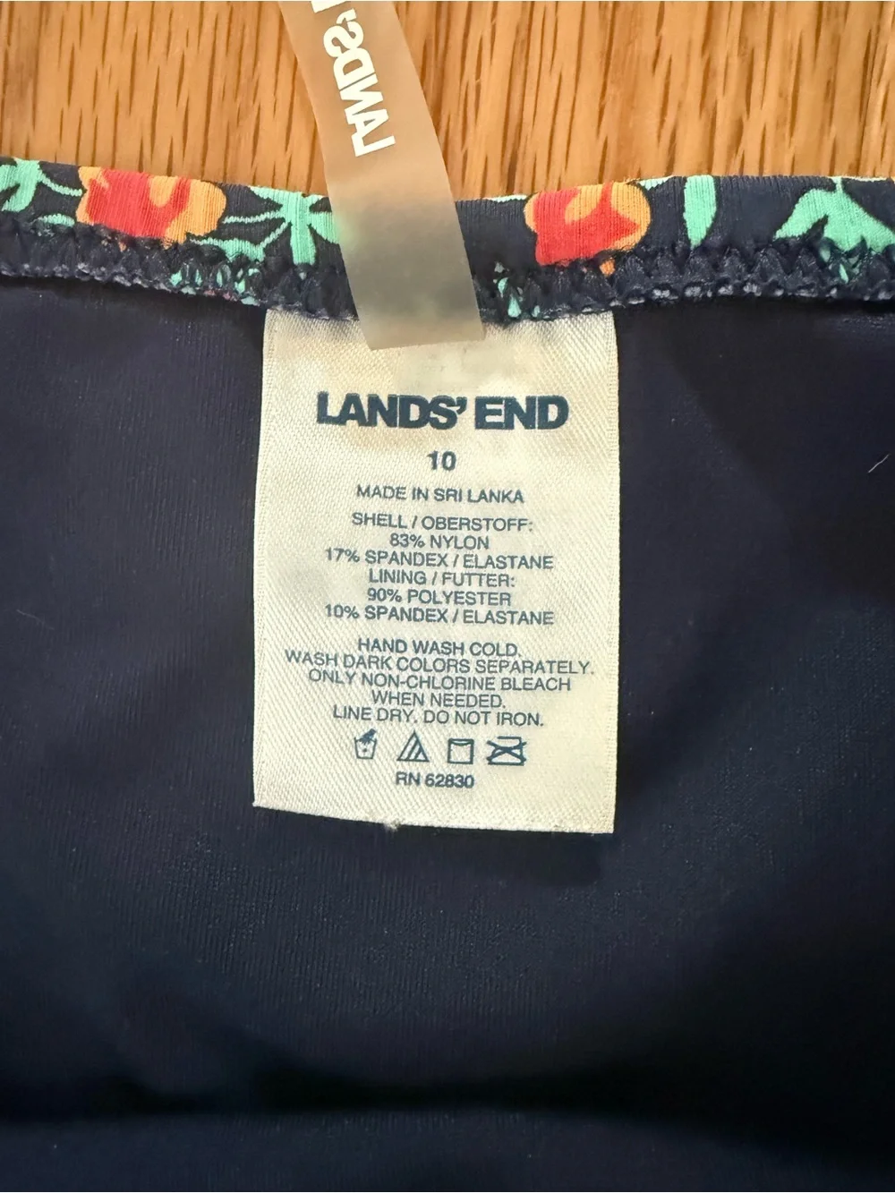 Lands' End Navy Ditsy Floral Two-Piece Swim Set - Picture 4 of 5